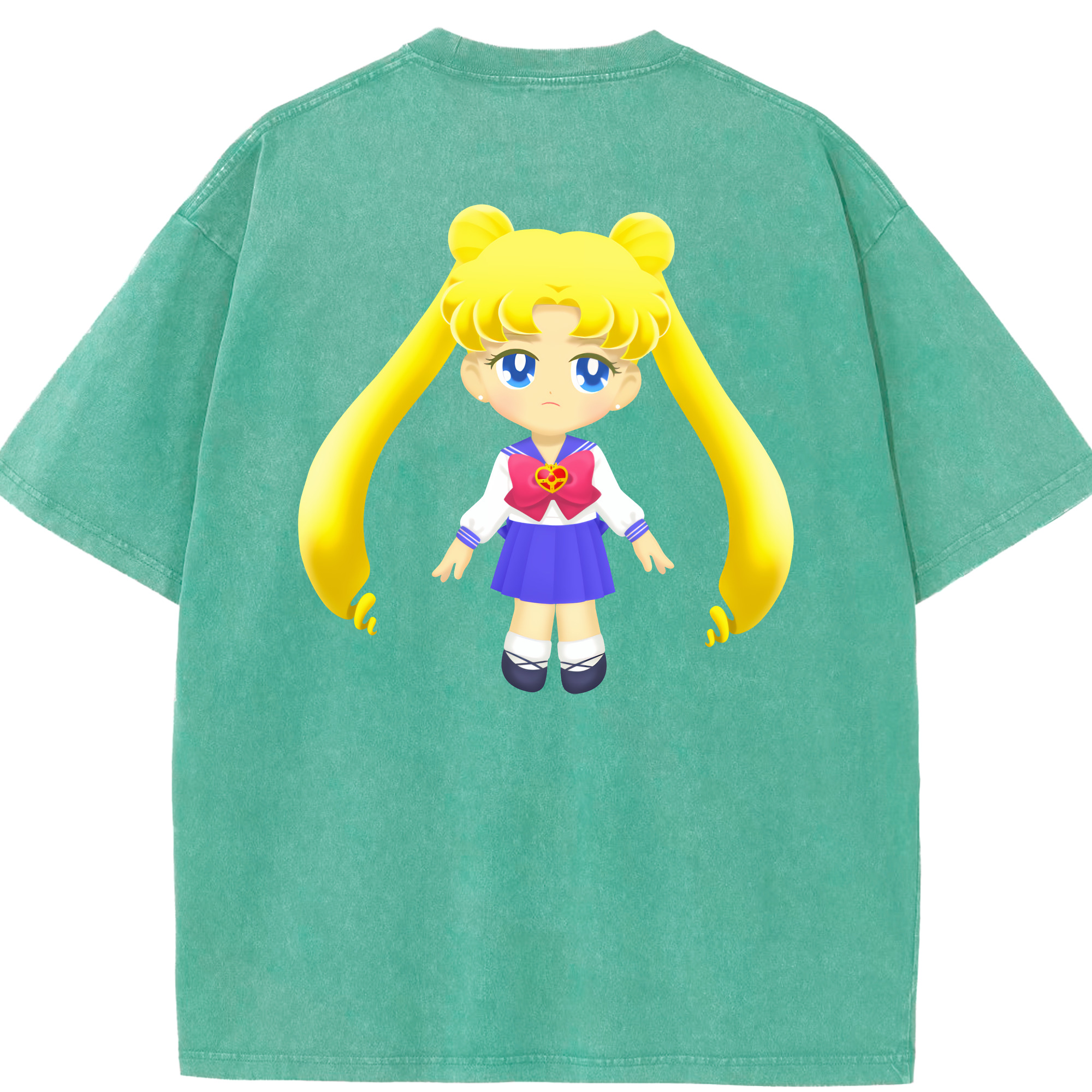 （画像用） 美少女戦士セーラームーン 愛野 美奈子 あいの みなこ Sailor Moon Aino Minako 綿100% ヴィンテージ風 半袖Tシャツ（背面プリント）